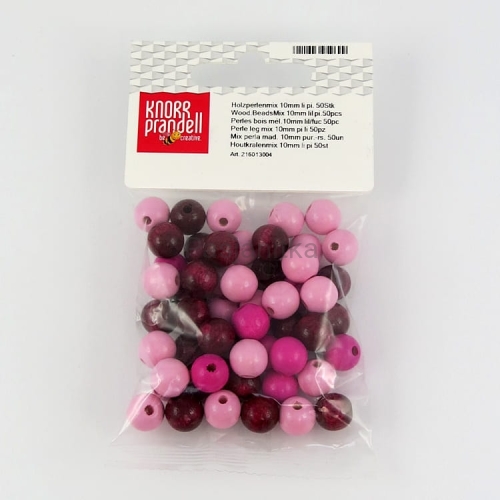 Drewniane koraliki 10 mm / mix różowe / KP