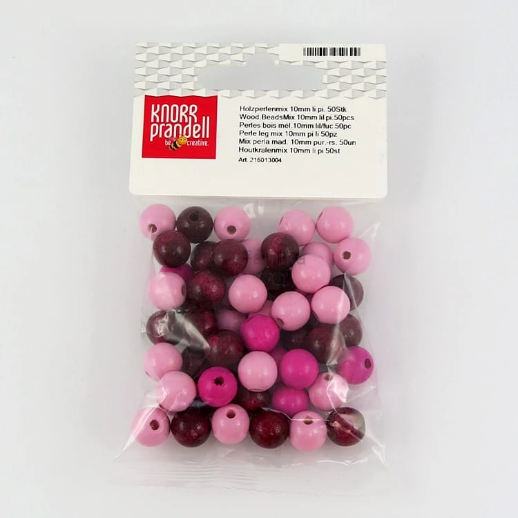 Drewniane koraliki 10 mm / mix różowe / KP