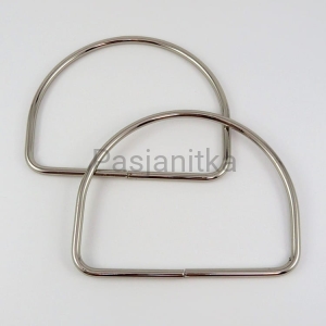 Rączki / półkola metalowe 10,5 x 13,5 cm / srebrny