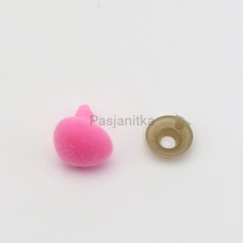 Nos trójkąt aksamitek 14 x 15 mm różowy