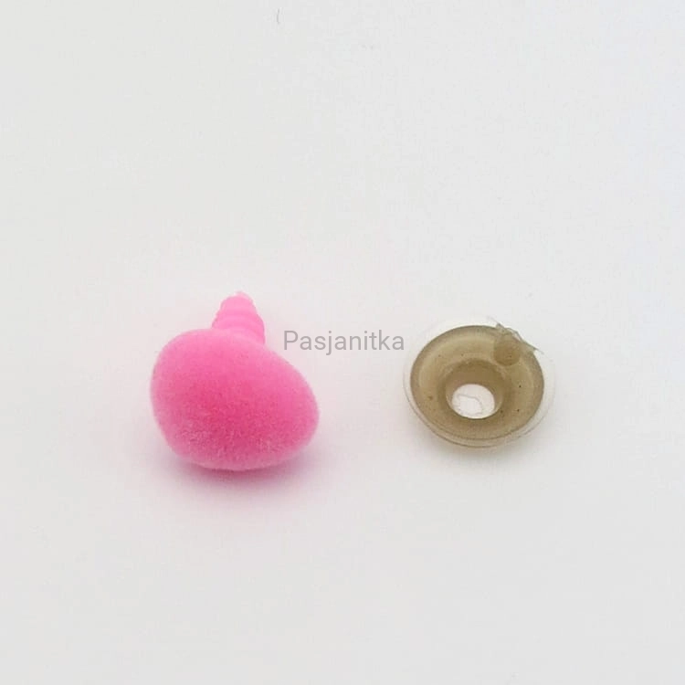 Nos trójkąt aksamitek 14 x 15 mm różowy