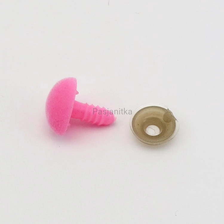 Nos trójkąt aksamitek 14 x 15 mm różowy