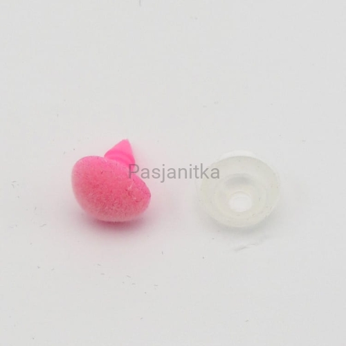 Nos trójkąt aksamitek 10 x 12 mm różowy