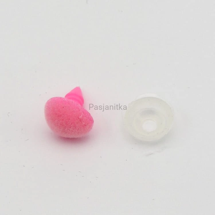 Nos trójkąt aksamitek 10 x 12 mm różowy