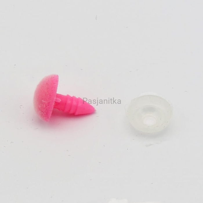 Nos trójkąt aksamitek 10 x 12 mm różowy