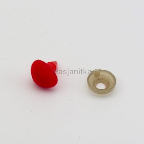 Nos trójkąt aksamitek 10 x 12 mm czerwony