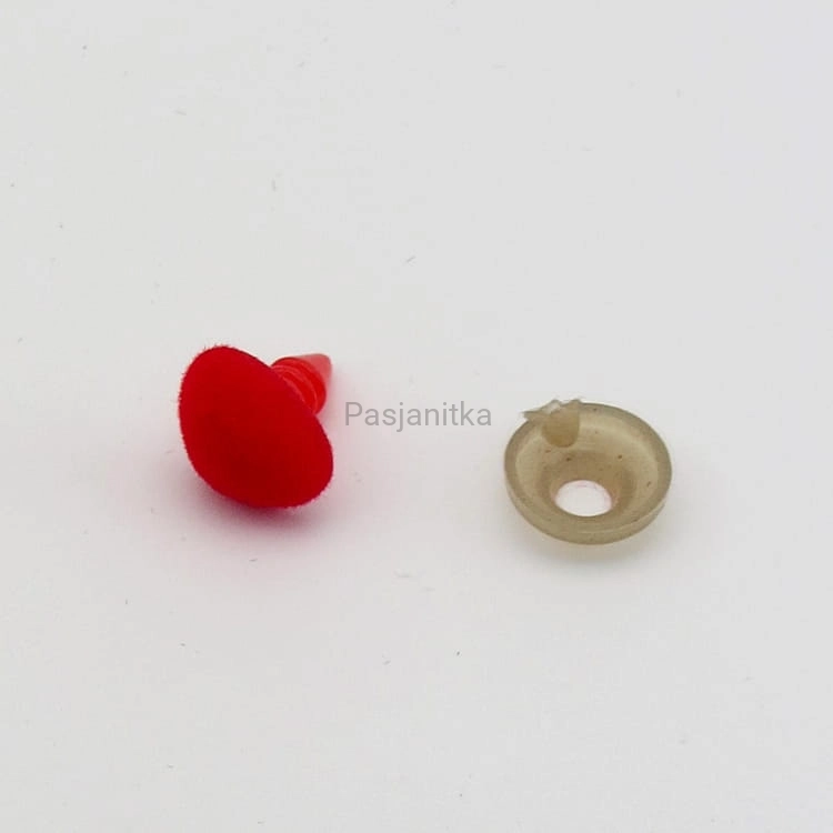 Nos trójkąt aksamitek 10 x 12 mm czerwony