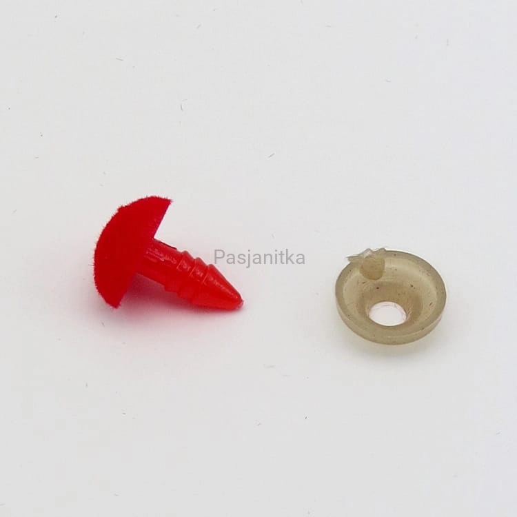Nos trójkąt aksamitek 10 x 12 mm czerwony