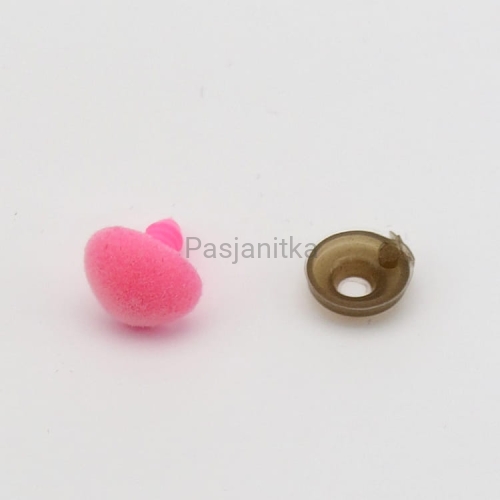 Nos trójkąt aksamitek 11 x 14 mm różowy