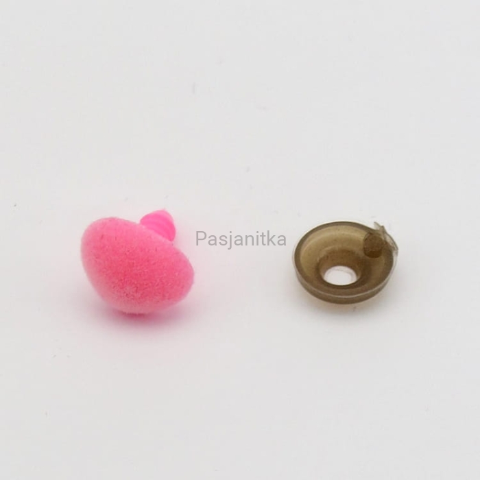 Nos trójkąt aksamitek 11 x 14 mm różowy