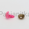 Nos trójkąt aksamitek 11 x 14 mm różowy