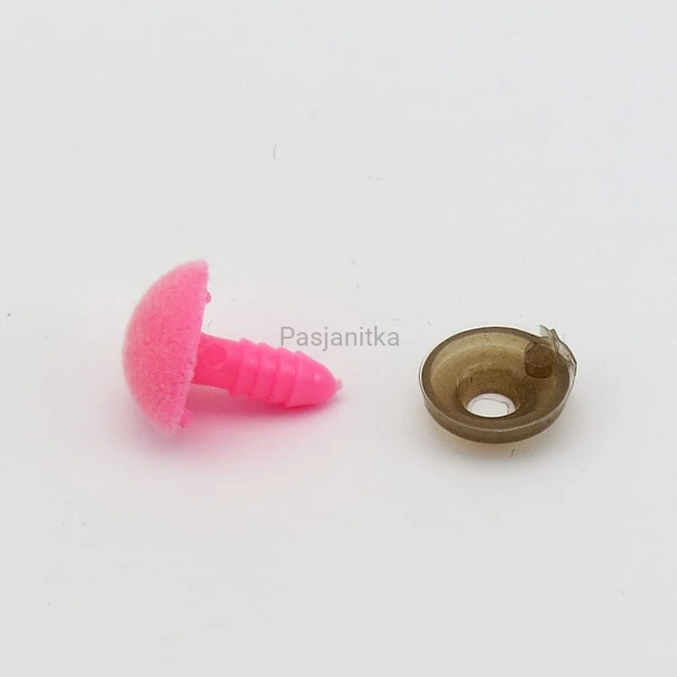 Nos trójkąt aksamitek 11 x 14 mm różowy
