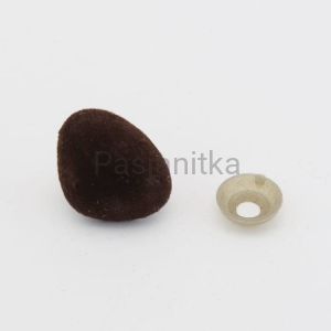 Nos trójkąt aksamitek 20 x 25 mm brązowy