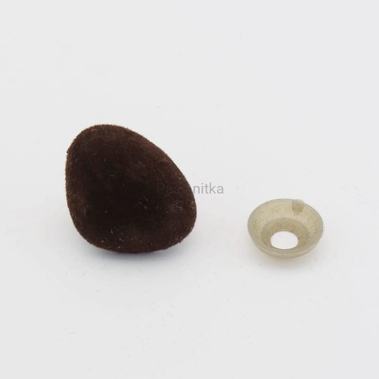 Nos trójkąt aksamitek 20 x 25 mm brązowy