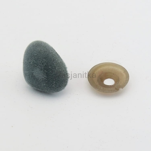 Nos trójkąt aksamitek 20 x 25 mm szary