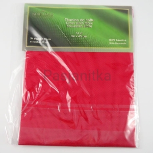 Kanwa/ Tkanina do Haftu 14 ct / 34 x 45 cm / czerwony