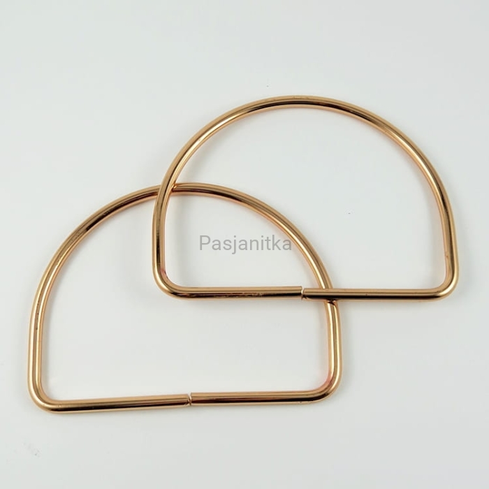 Rączki / półkola metalowe 10,5 x 13,5 cm / różowe złoto