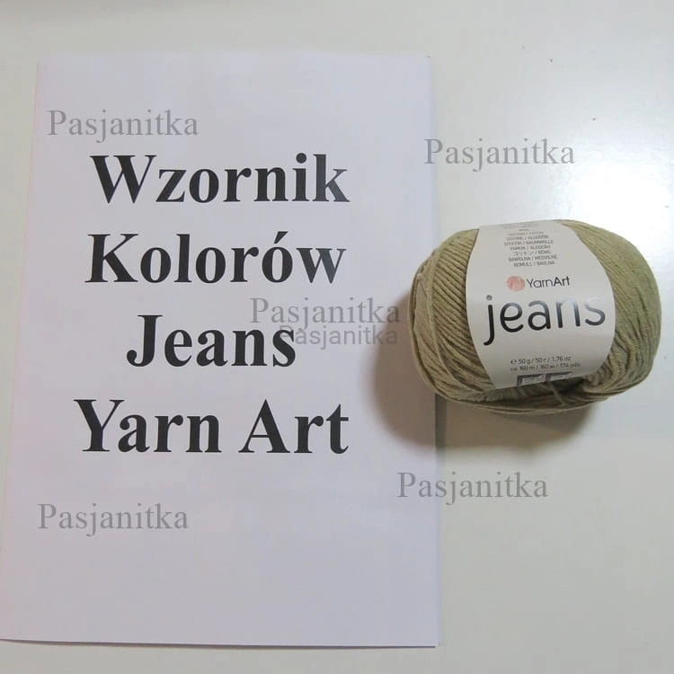 Wzornik kolorów włóczki Jeans Yarn Art