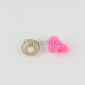 Nos trójkąt aksamitek 15 x 13 mm różowy