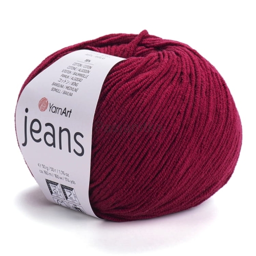 Włóczka Jeans 66 bordo