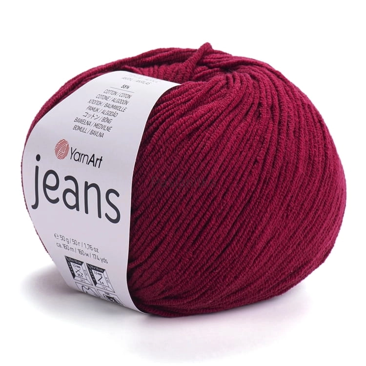 Włóczka Jeans 66 bordo