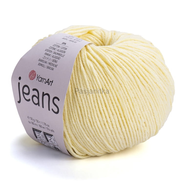 Włóczka Jeans 67 jasny żółty