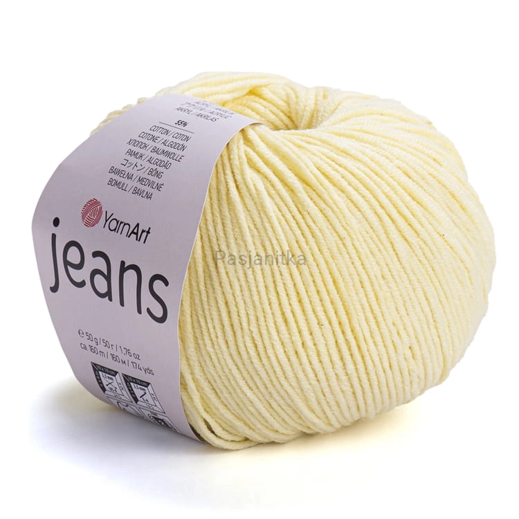 Włóczka Jeans 67 jasny żółty
