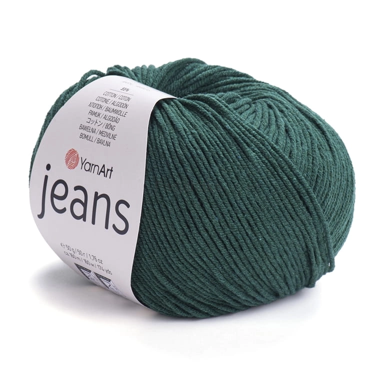 Włóczka Jeans 92 butelkowa zieleń