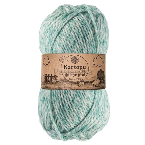 Włóczka Melange Wool 9000 mięta melanż