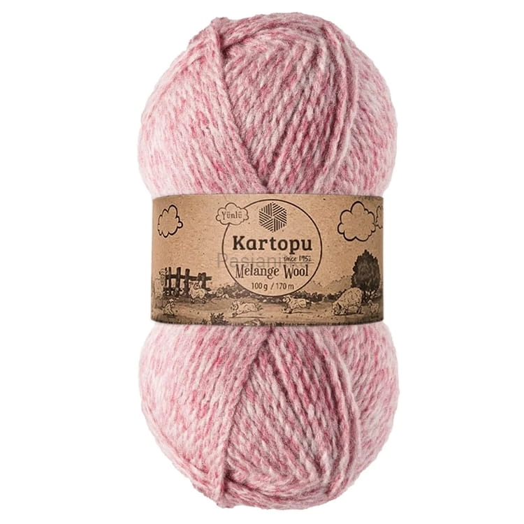 Włóczka Melange Wool 9004 różowy melanż