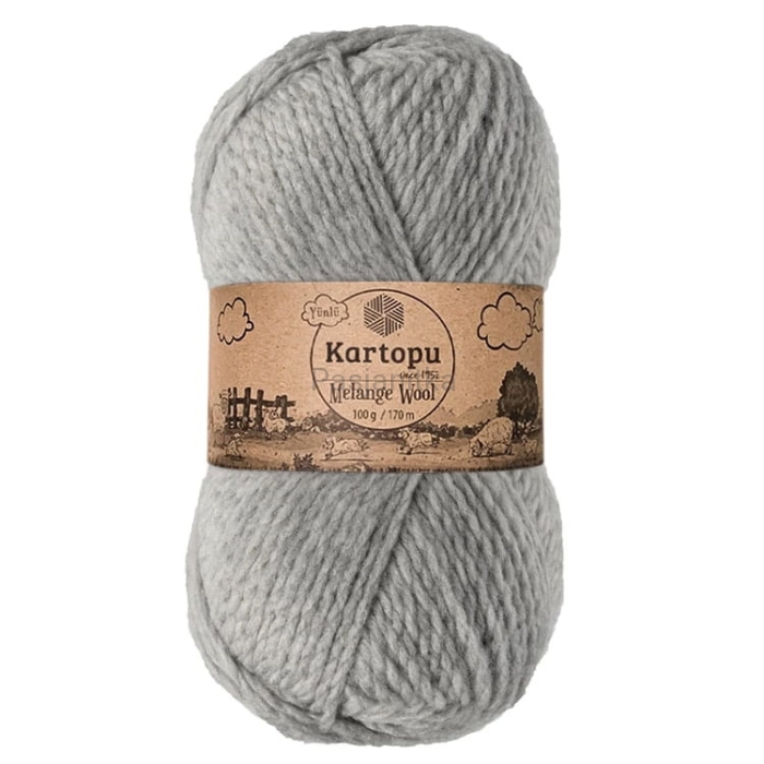 Włóczka Melange Wool 1000 jasny szary
