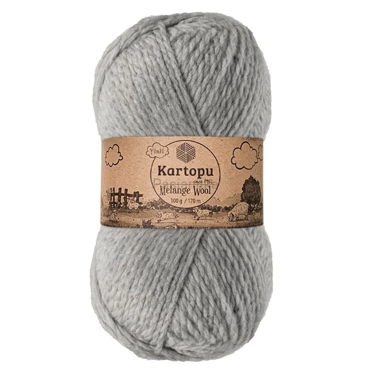 Włóczka Melange Wool 1000 jasny szary