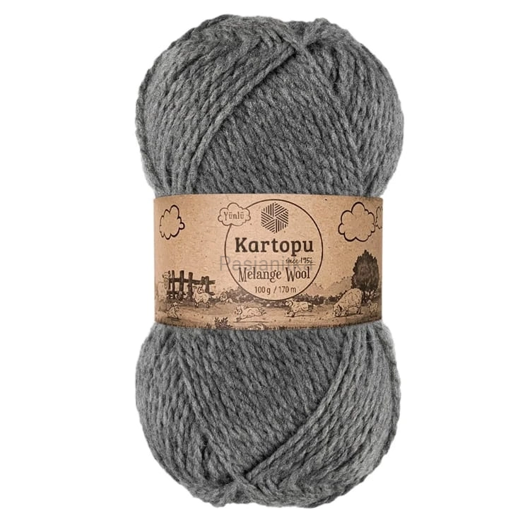 Włóczka Melange Wool 1002 szary