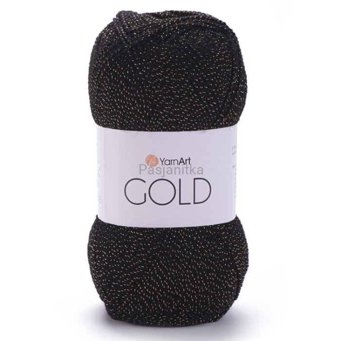 Włóczka Gold Yarn Art 9004 czarny-złoty