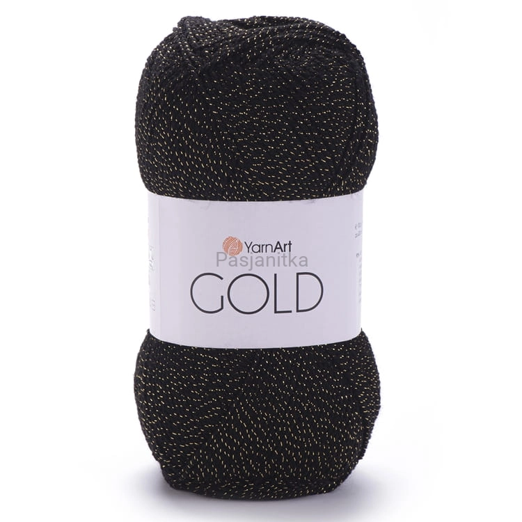 Włóczka Gold Yarn Art 9004 czarny-złoty