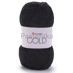 Włóczka Gold Yarn Art 9034 czarny z tęczową nitką