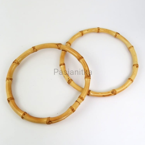 Rączki bambusowe, kółka 15 cm / jasny