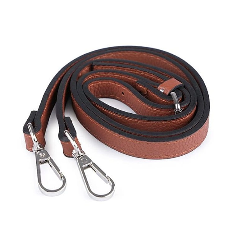 Rączki do torebki eko-skóra 110-124 cm brąz/srebrny