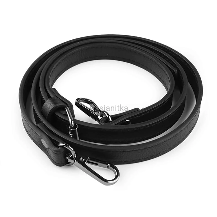 Rączki do torebki eko-skóra 110-124 cm czarny/czarny