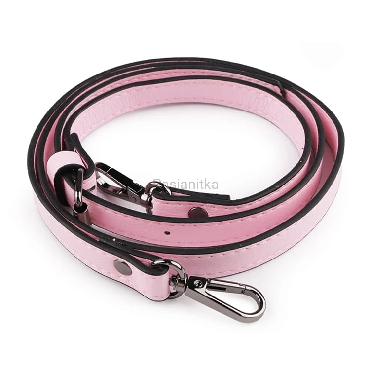 Rączki do torebki eko-skóra 110-124 cm różowy/czarny