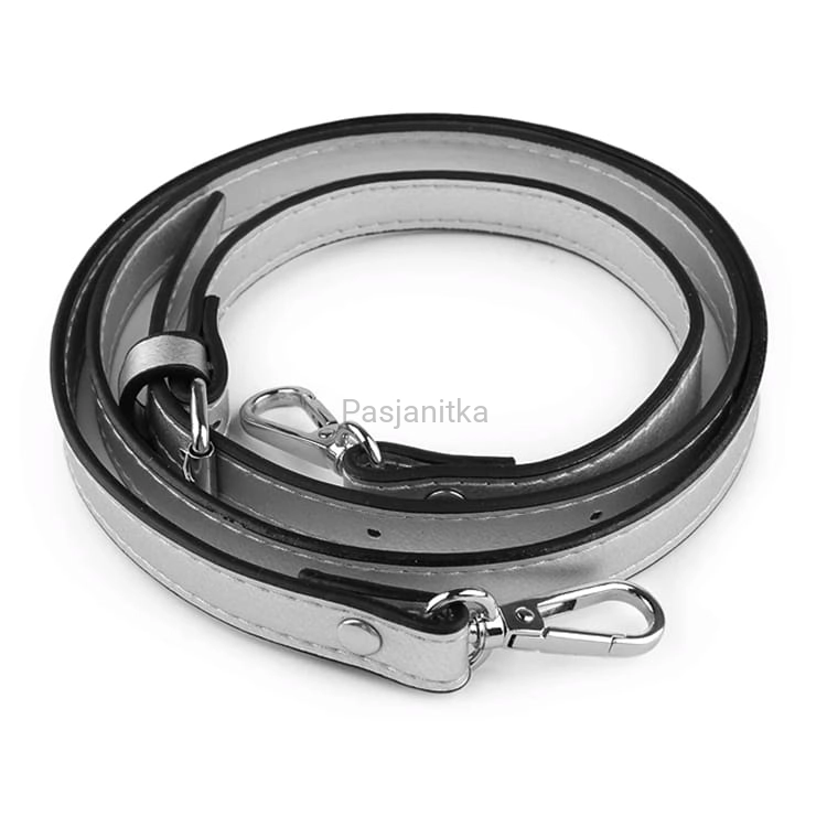 Rączki do torebki eko-skóra 110-124 cm srebrny/srebrny