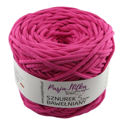 Sznurek bawełniany 5 mm / 100 m / róż
