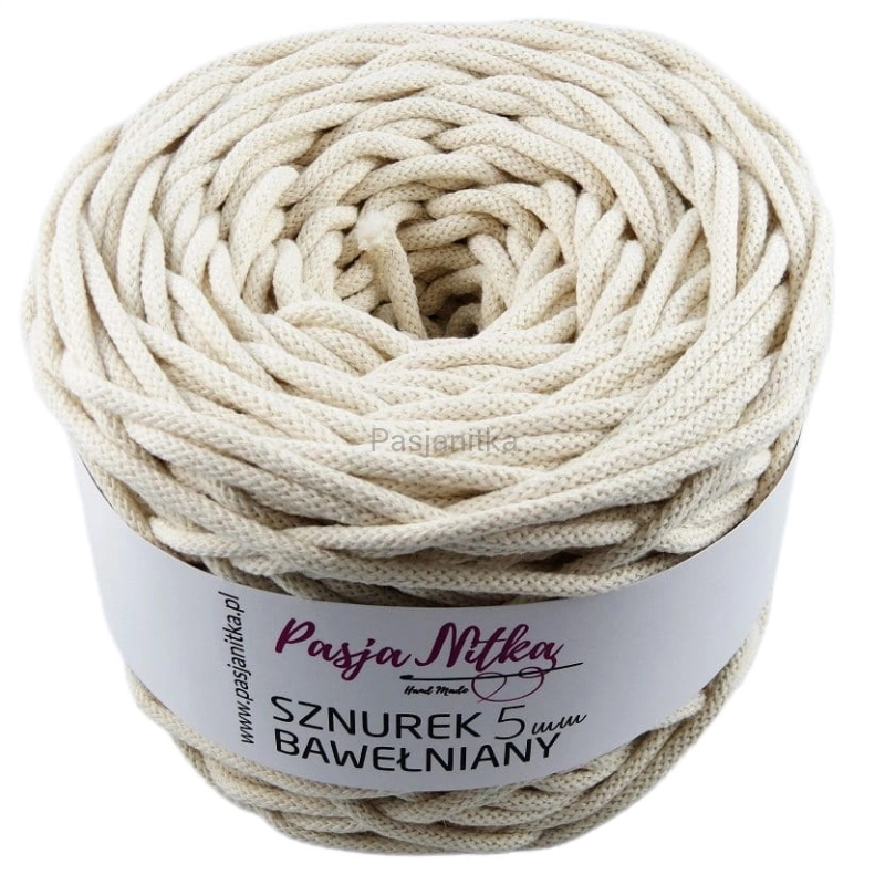 Sznurek bawełniany 5 mm / 100 m / ecru