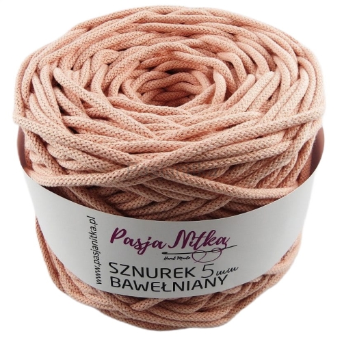 Sznurek bawełniany 5 mm / 100 m / łosoś