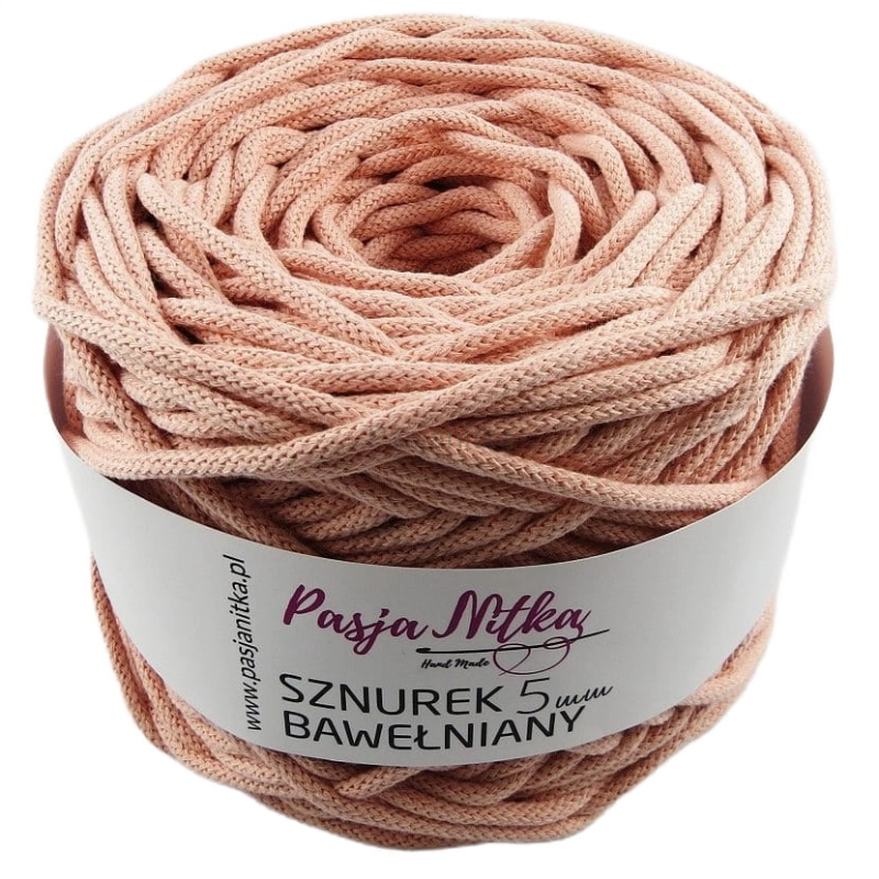 Sznurek bawełniany 5 mm / 100 m / łosoś