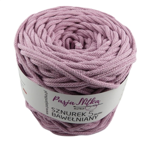 Sznurek bawełniany 5 mm / 100 m / brudny róż