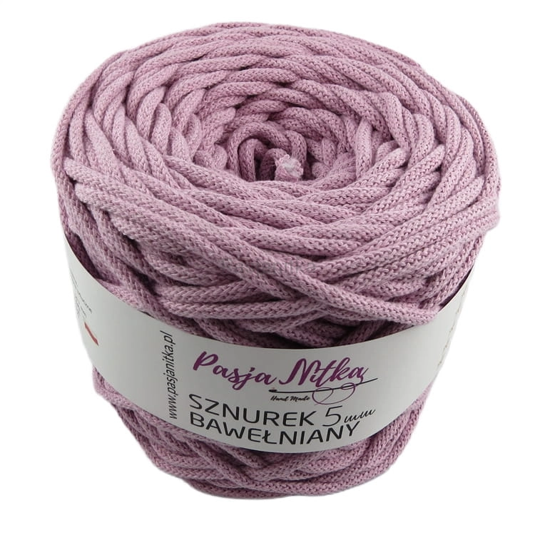 Sznurek bawełniany 5 mm / 100 m / brudny róż