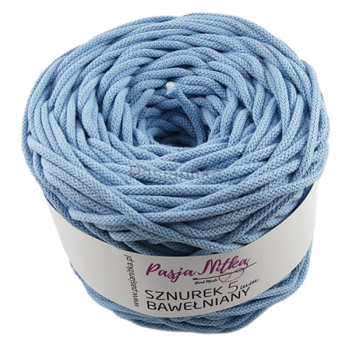 Sznurek bawełniany 5 mm / 100 m / błękit