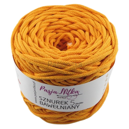 Sznurek bawełniany 5 mm / 100 m / żółty
