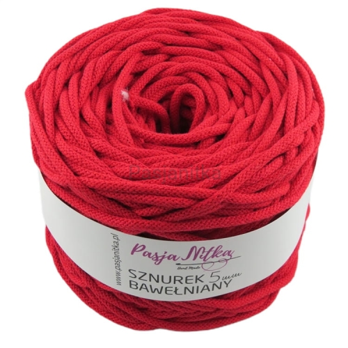Sznurek bawełniany 5 mm / 100 m / czerwony